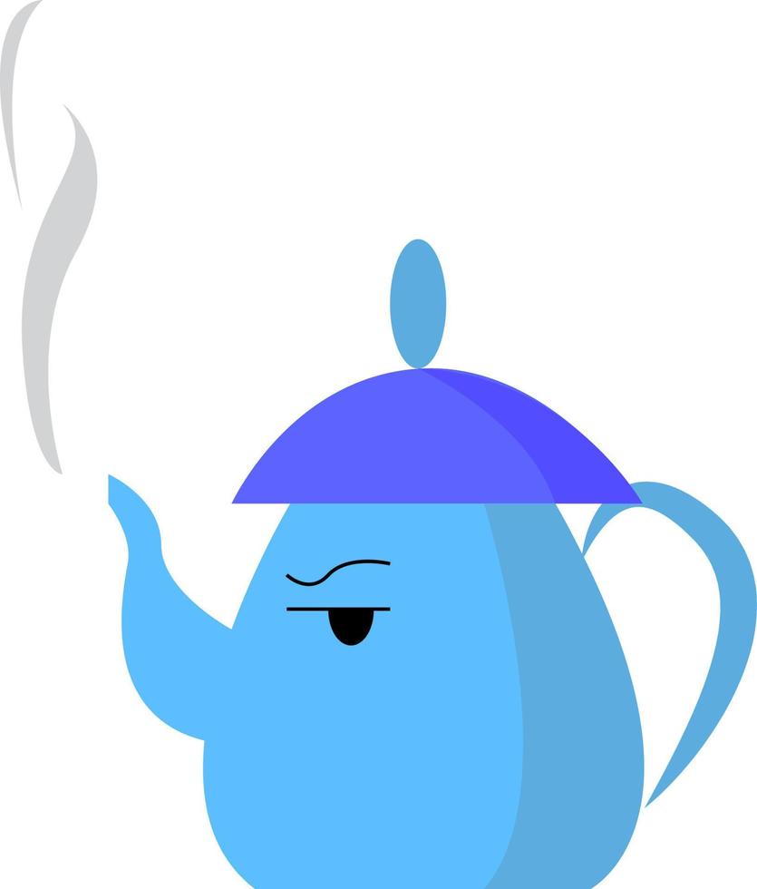 A blue teapot, vector or color illustration.