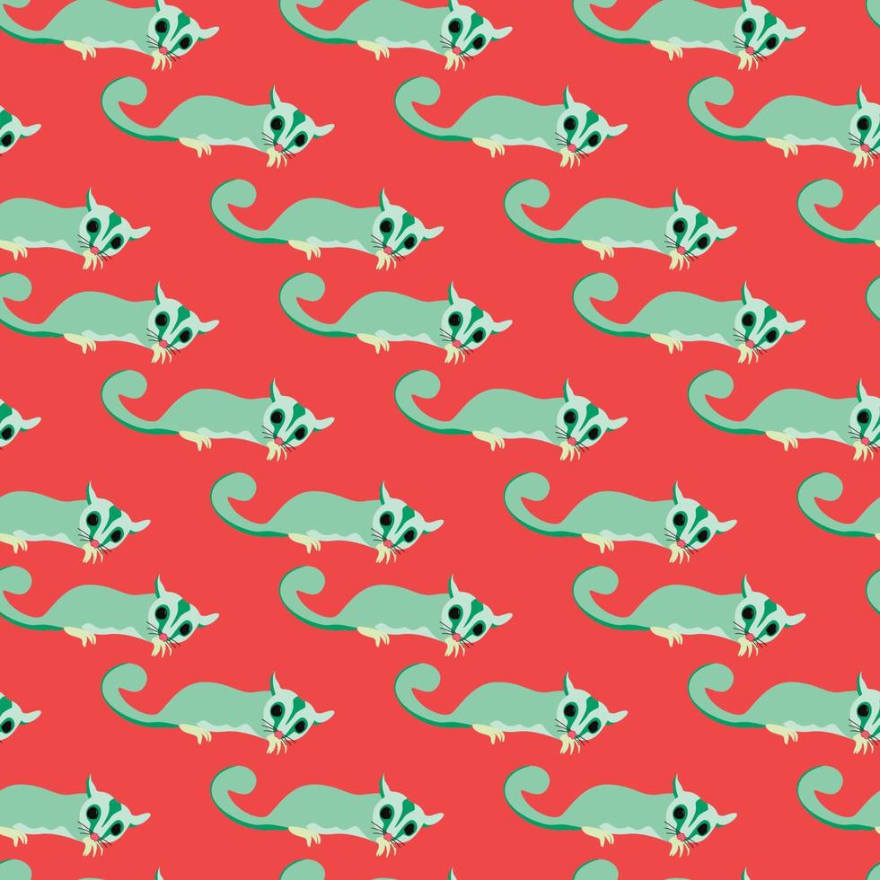 Cute animal pattern, illustration, vector on white background
