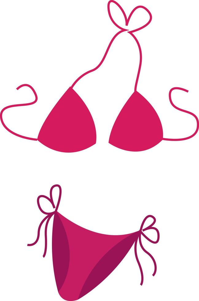 Womans swimsuit, illustration, vector on white background.