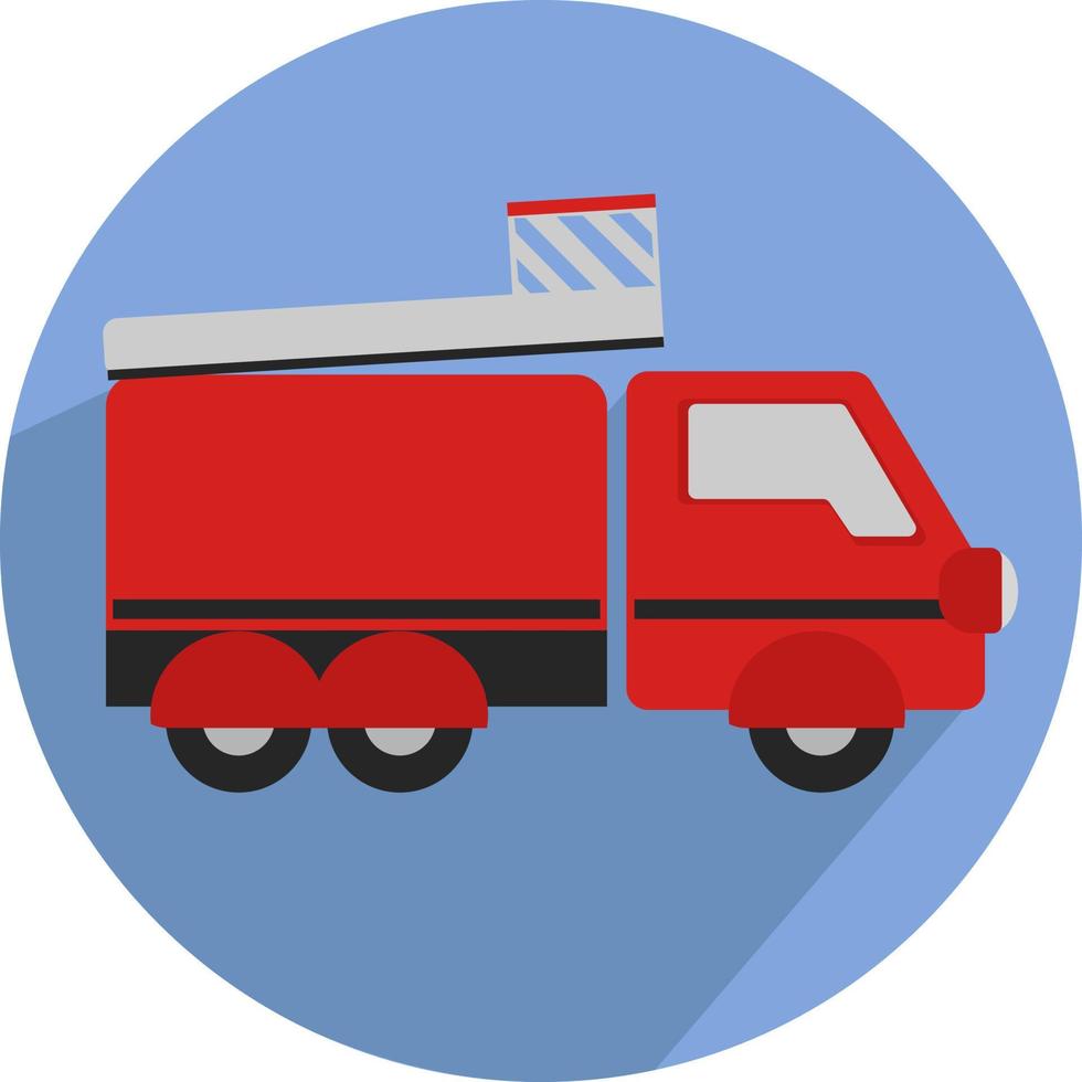 Red fire truck, illustration, vector on white background.