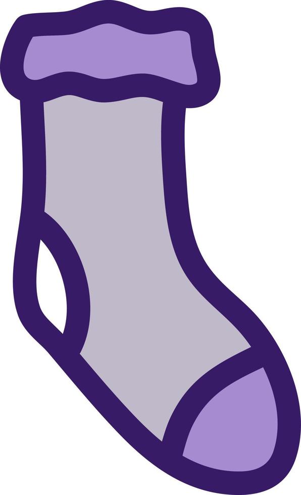Purple sock, illustration, vector on a white background.