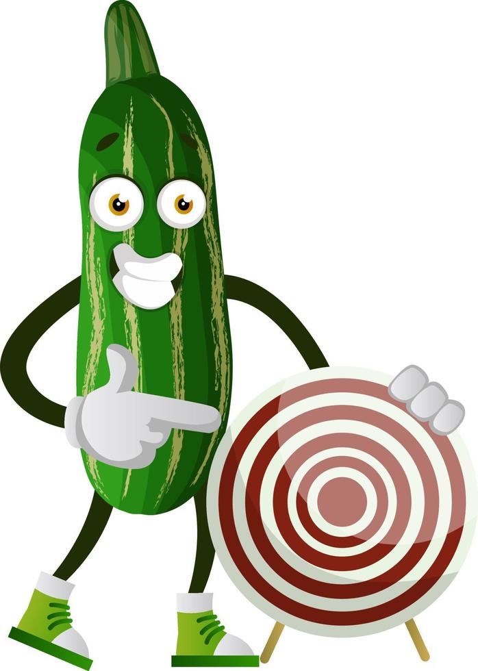 Cucumber with target, illustration, vector on white background