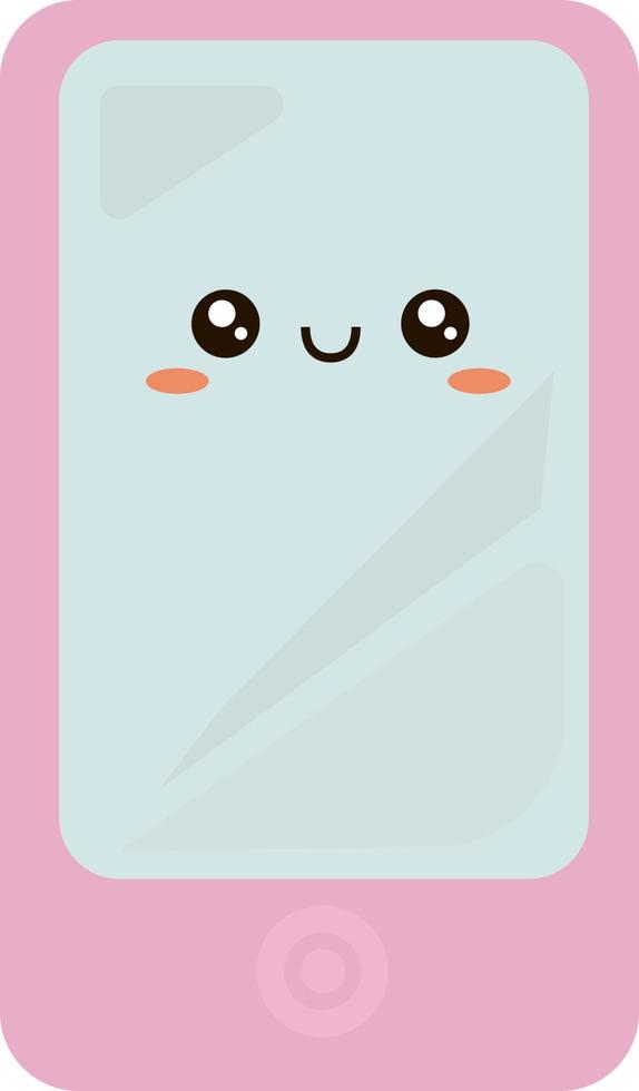 Pink phone, illustration, vector on white background.