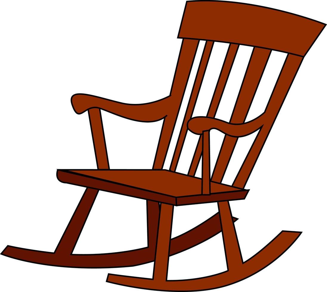 Rocking chair, illustration, vector on white background.