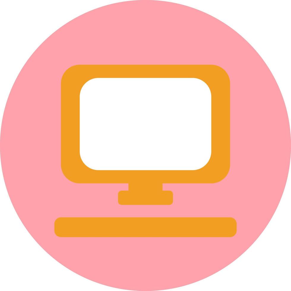 Yellow computer, illustration, vector on a white background.