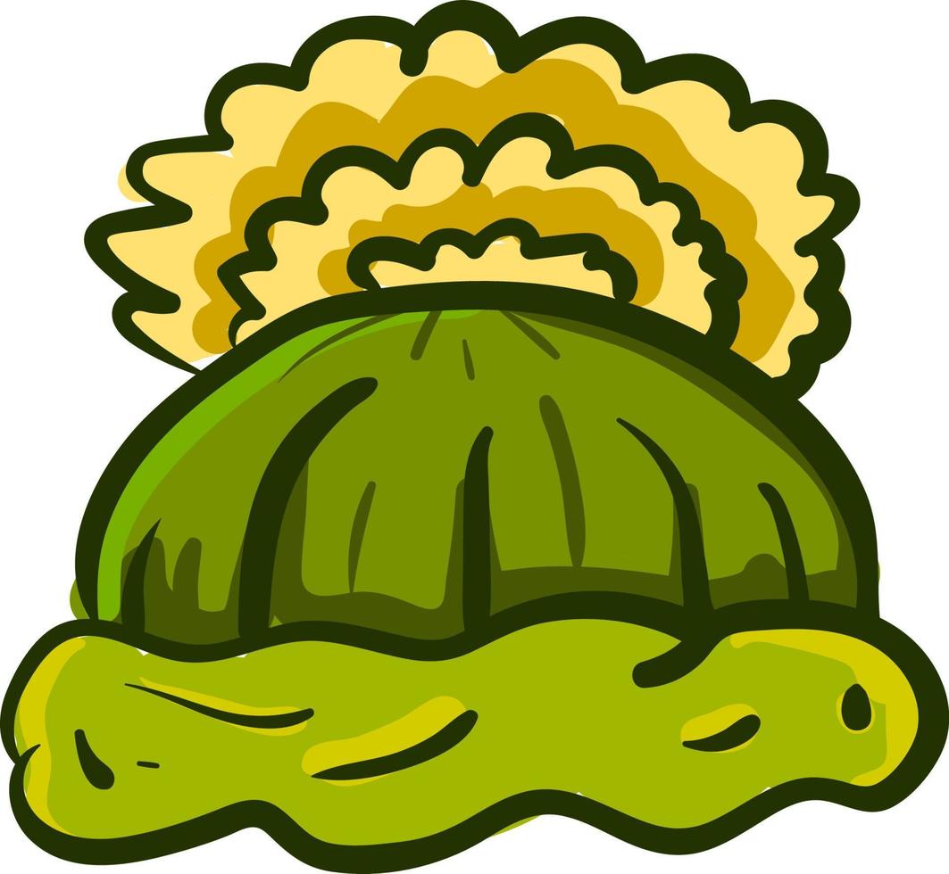 A green cap, vector or color illustration.