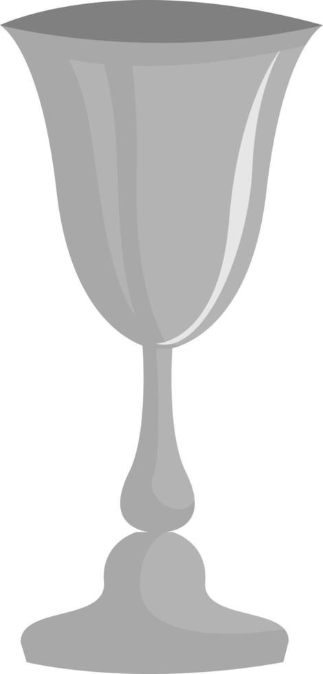 Silver goblet, illustration, vector on white background.