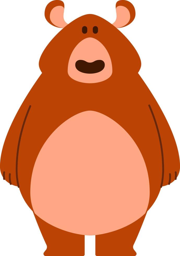 Orange bear, illustration, vector on white background.