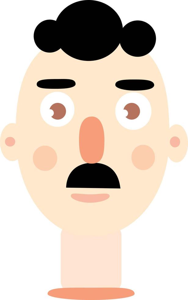 hombre con bigote, ilustración, vector sobre fondo blanco.