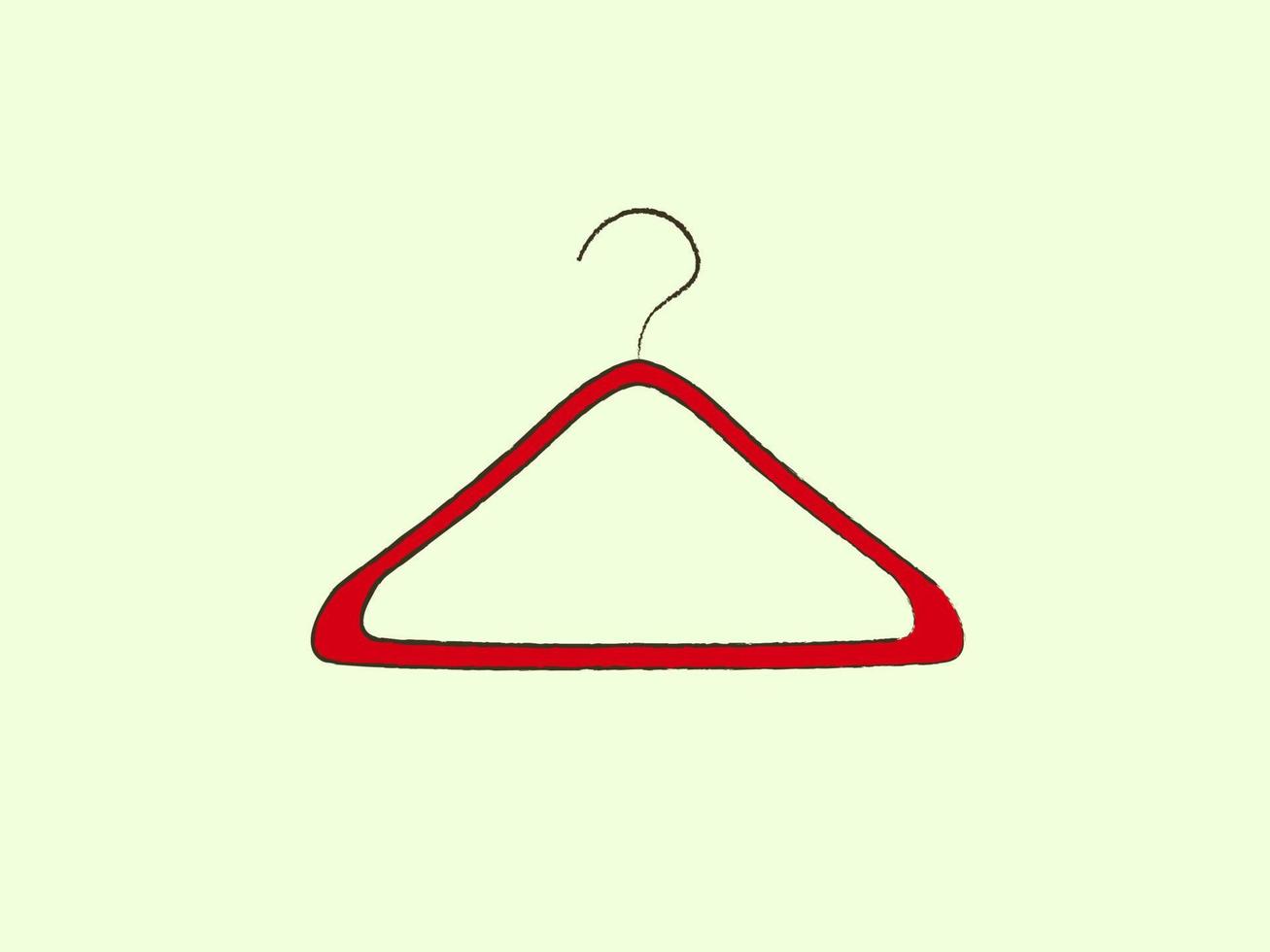 Red hanger, illustration, vector on white background.