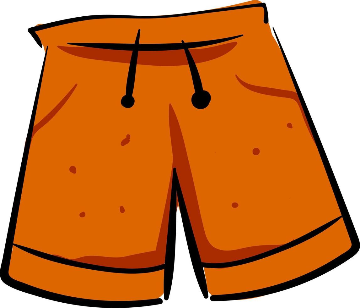 Orange shorts, illustration, vector on white background.