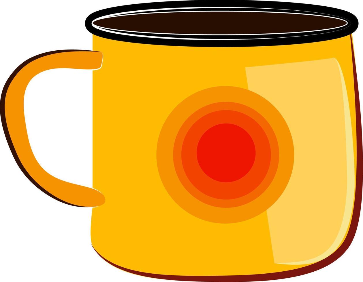 Yellow cup, illustration, vector on white background.