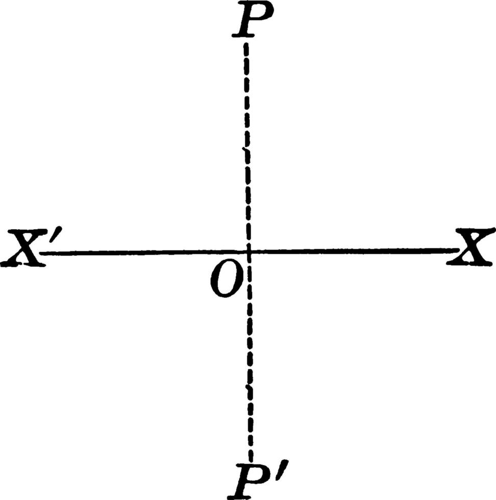 línea de simetría, ilustración vintage. vector
