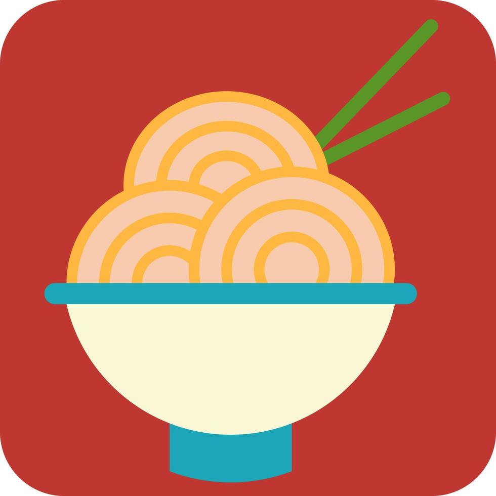 Japanesse pasta, illustration, vector on a white background.