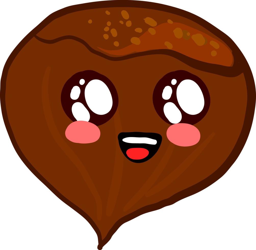 Cute hazelnut, illustration, vector on white background.