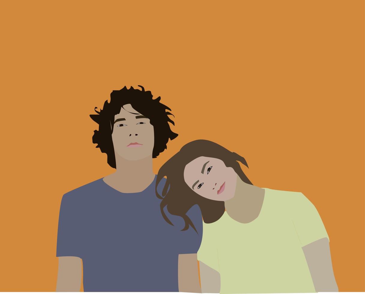 Couples, illustration, vector on white background.