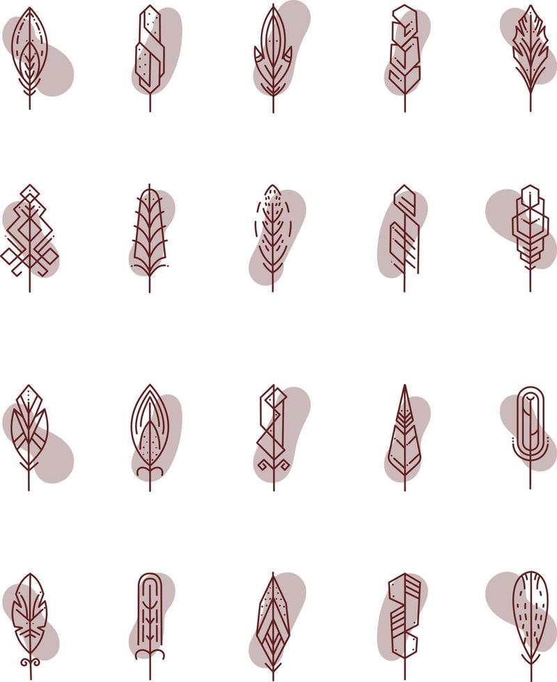 Abstract feathers, illustration, vector, on a white background. vector
