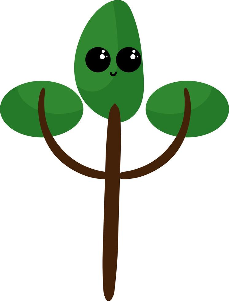 Tree with eyes, illustration, vector on white background