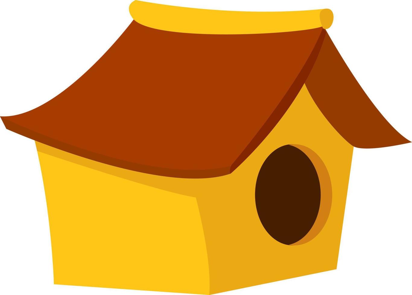 Yellow house, illustration, vector on white background.