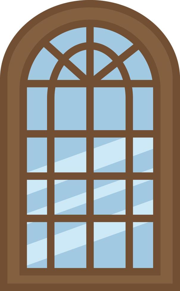 Old home window, illustration, vector, on a white background. vector