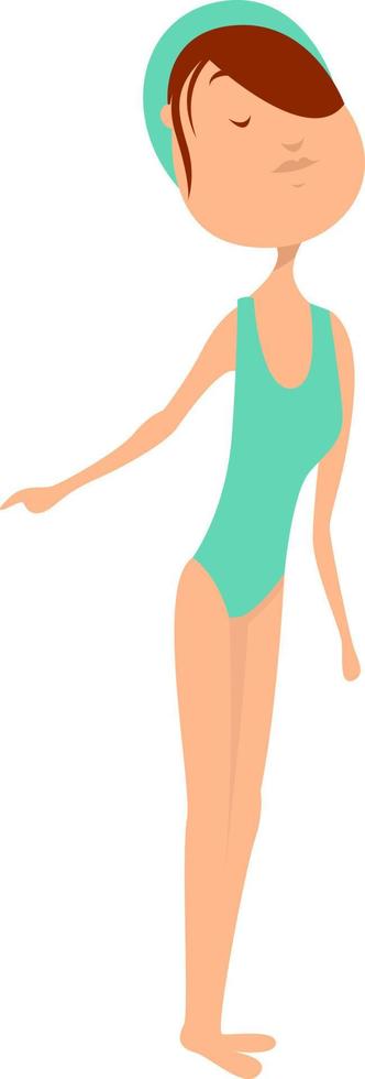 Woman in swimsuit, illustration, vector on white background