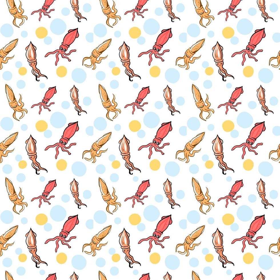 Squid pattern, illustration, vector on white background.