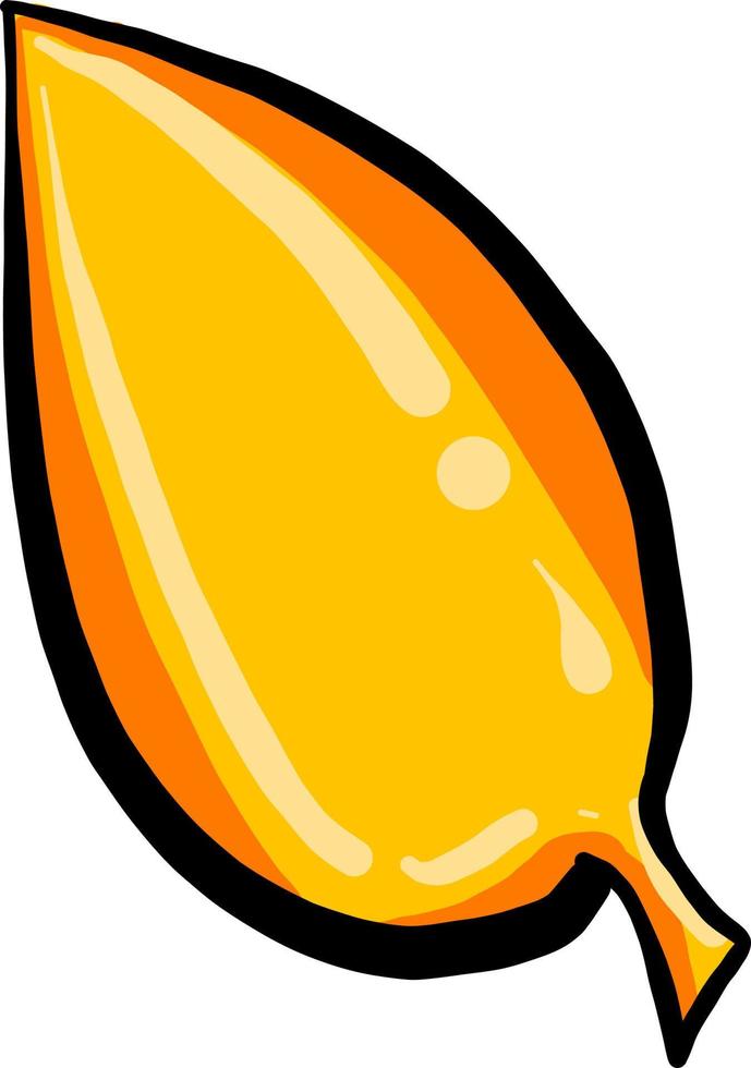 Pétalo amarillo, ilustración, vector sobre fondo blanco.