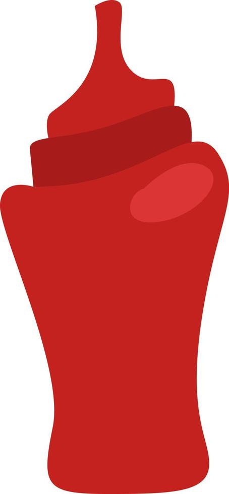 Fastfood ketchup, illustration, vector on a white background.