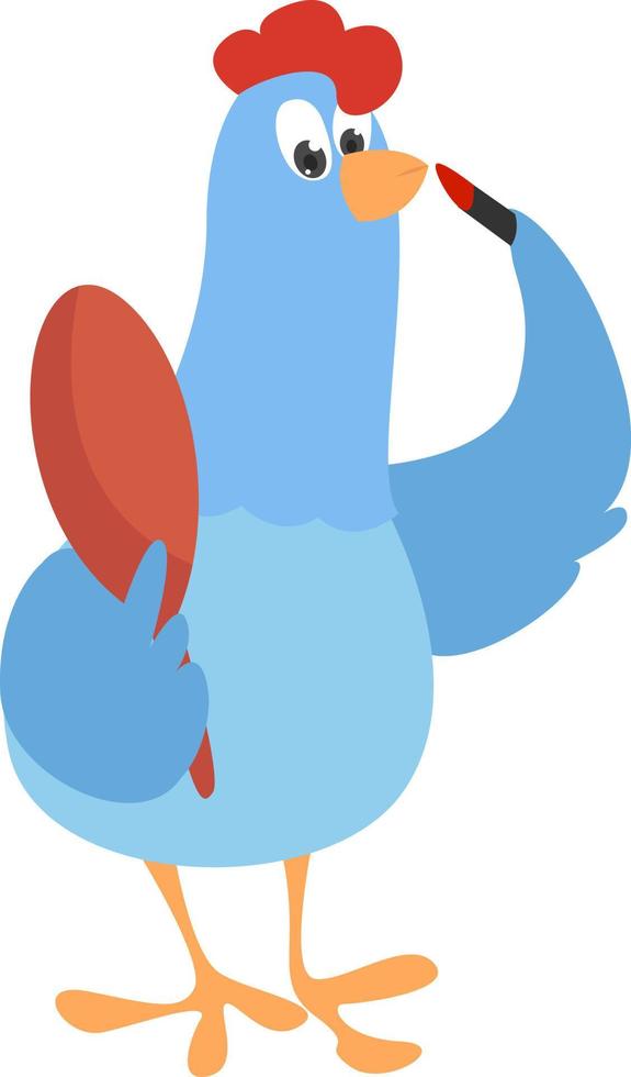 Blue chicken, illustration, vector on white background