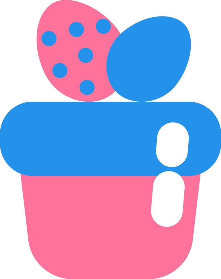 pastel de pascua rosa y azul, ilustración, vector sobre fondo blanco.