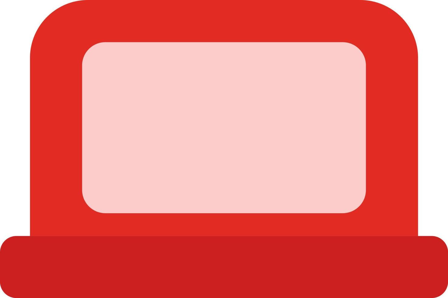 Red laptop, illustration, vector on a white background.