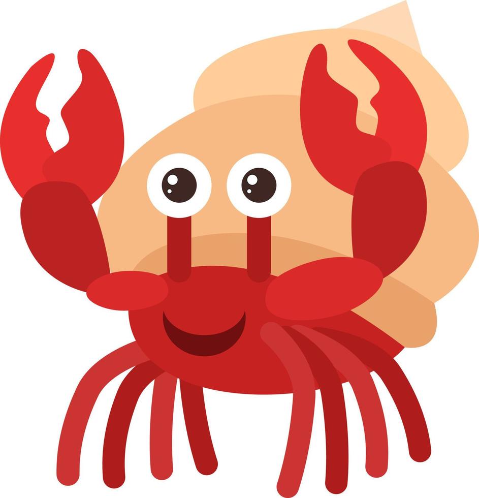 Happy crab, illustration, vector on white background.