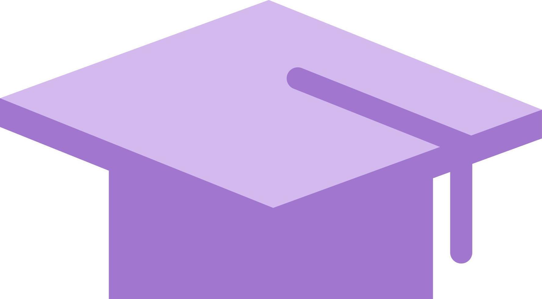Purple graduation hat, illustration, vector on a white background