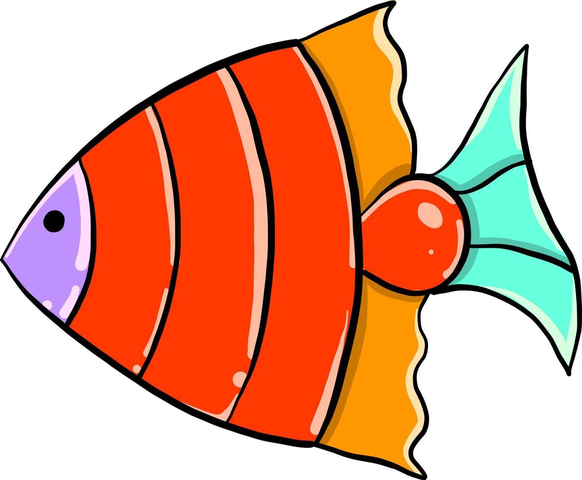 Colorful fish, illustration, vector on white background.