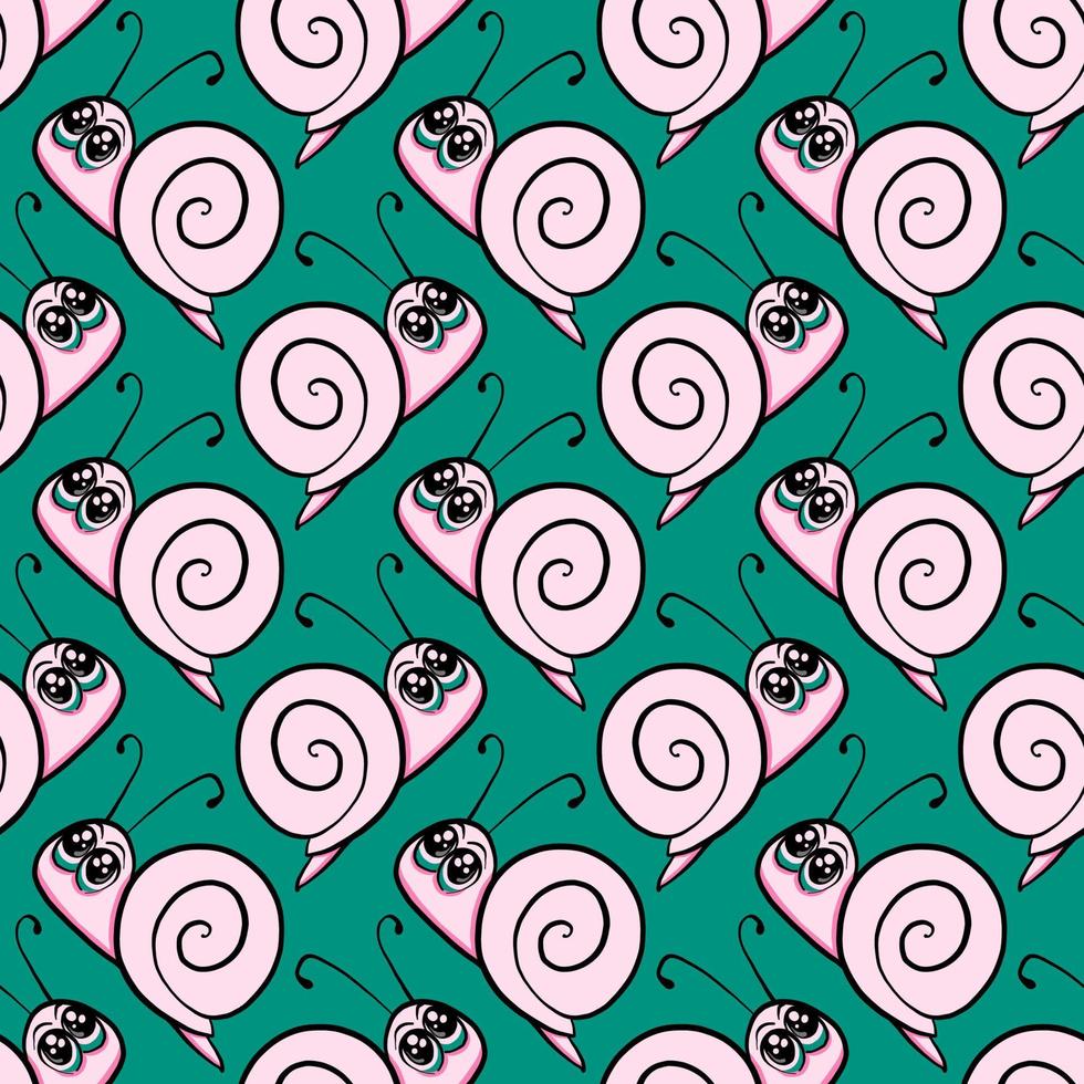 Snail pattern , illustration, vector on white background