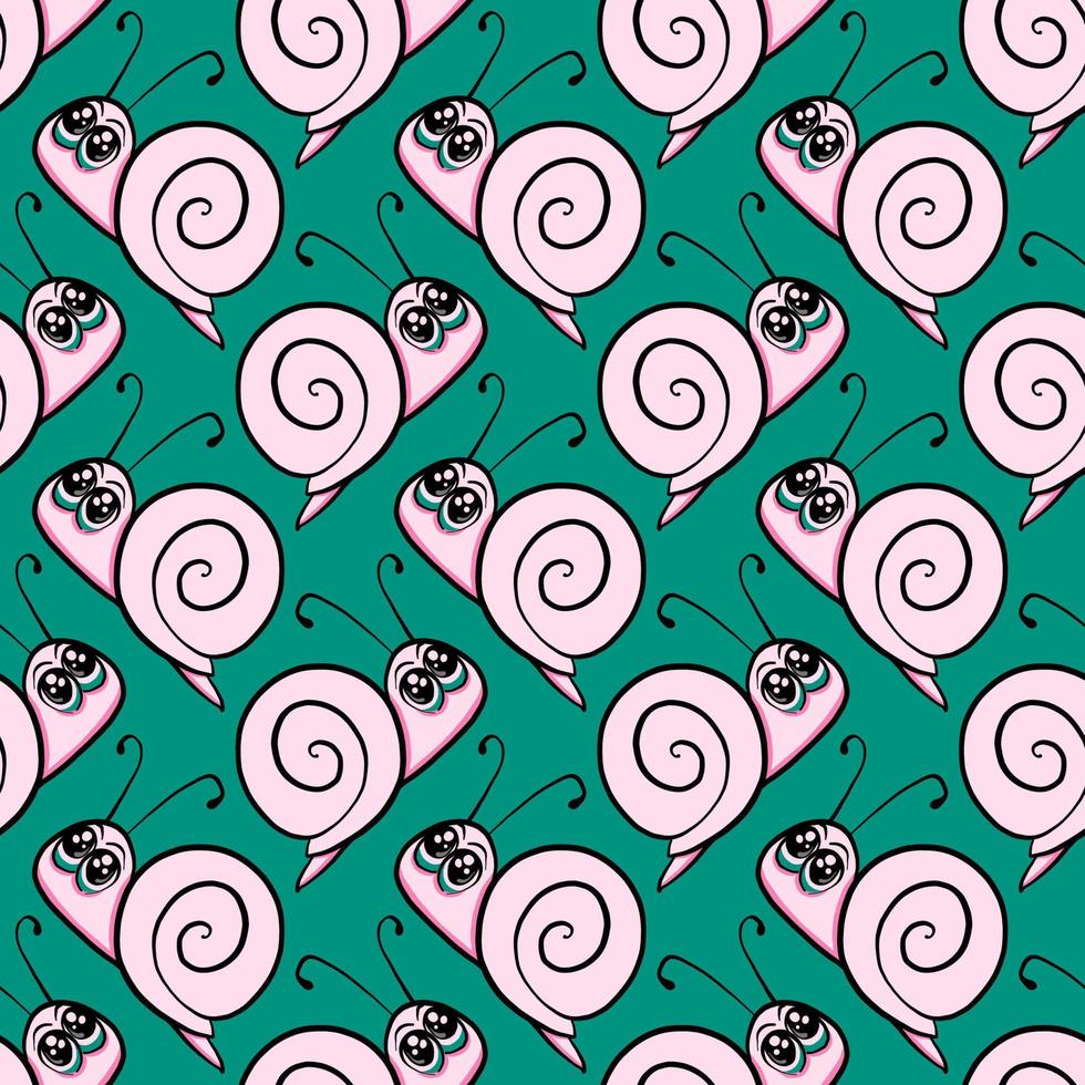 Snail pattern , illustration, vector on white background