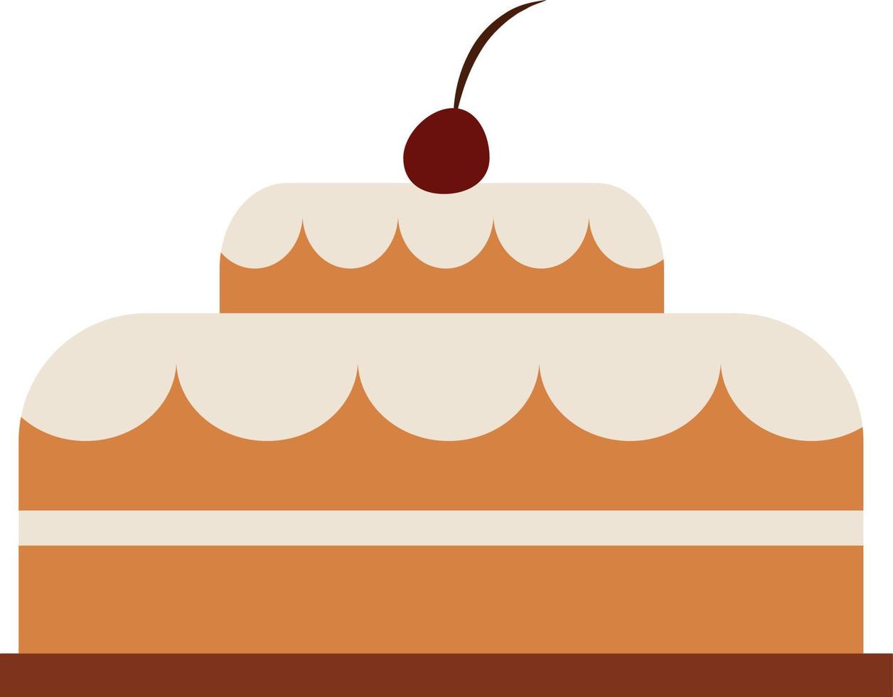 pastel de cumpleaños, ilustración, vector sobre fondo blanco.