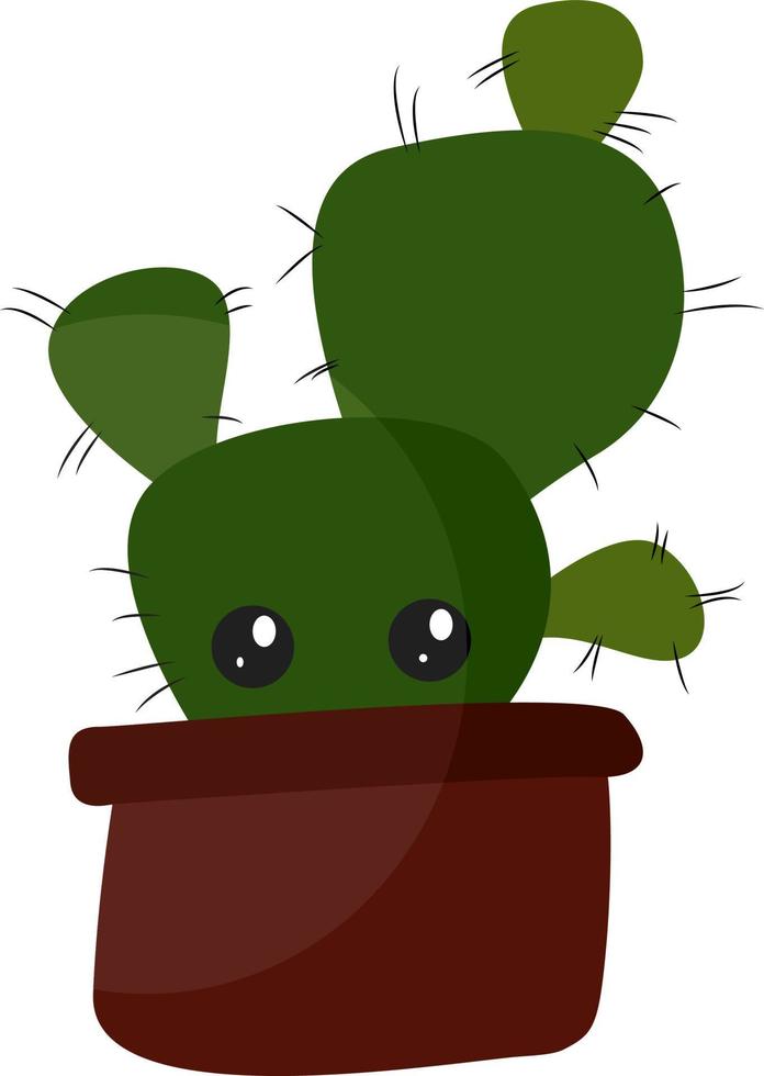 Cute cactus, illustration, vector on white background.