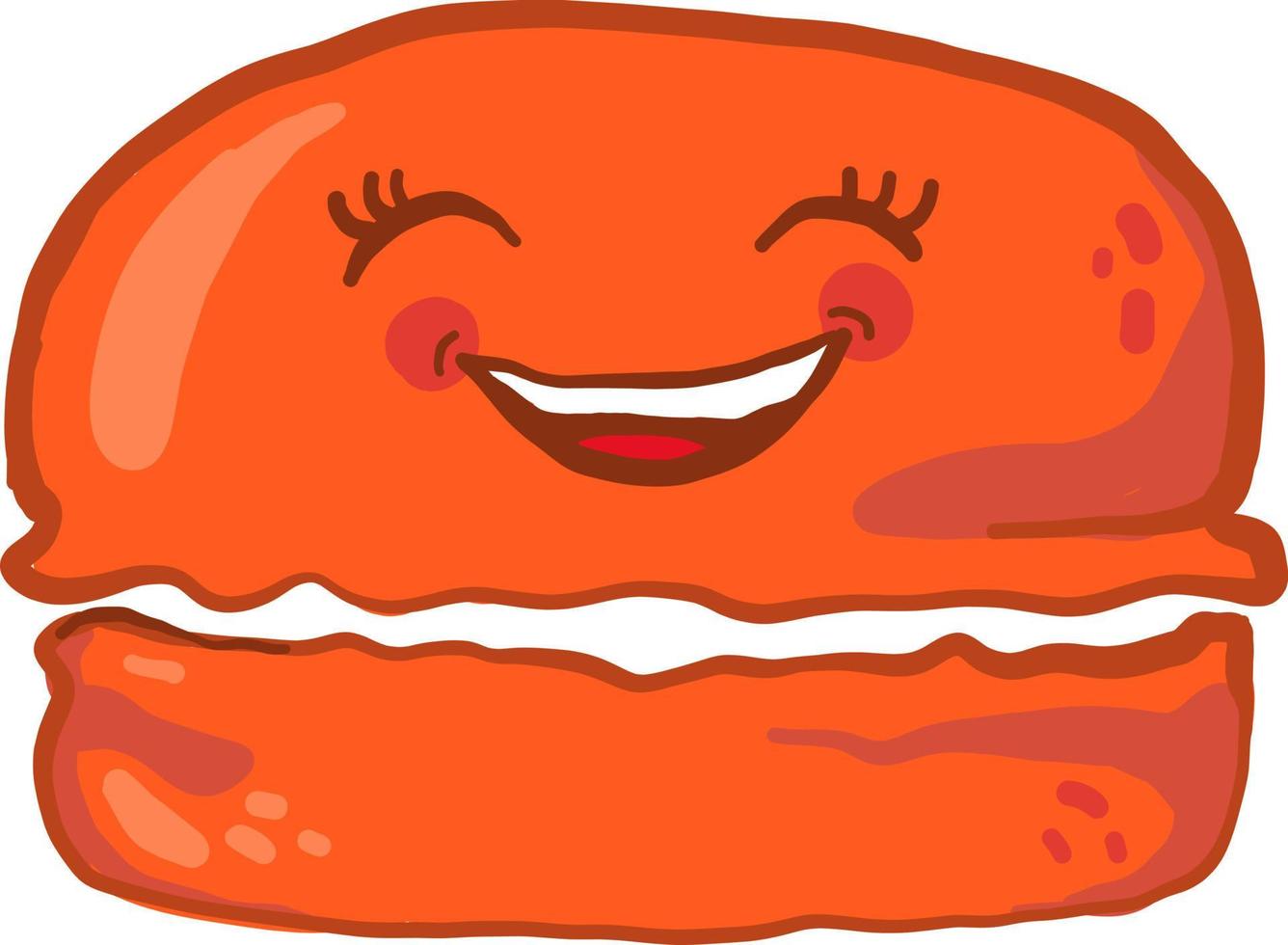Orange macaroon, illustration, vector on white background