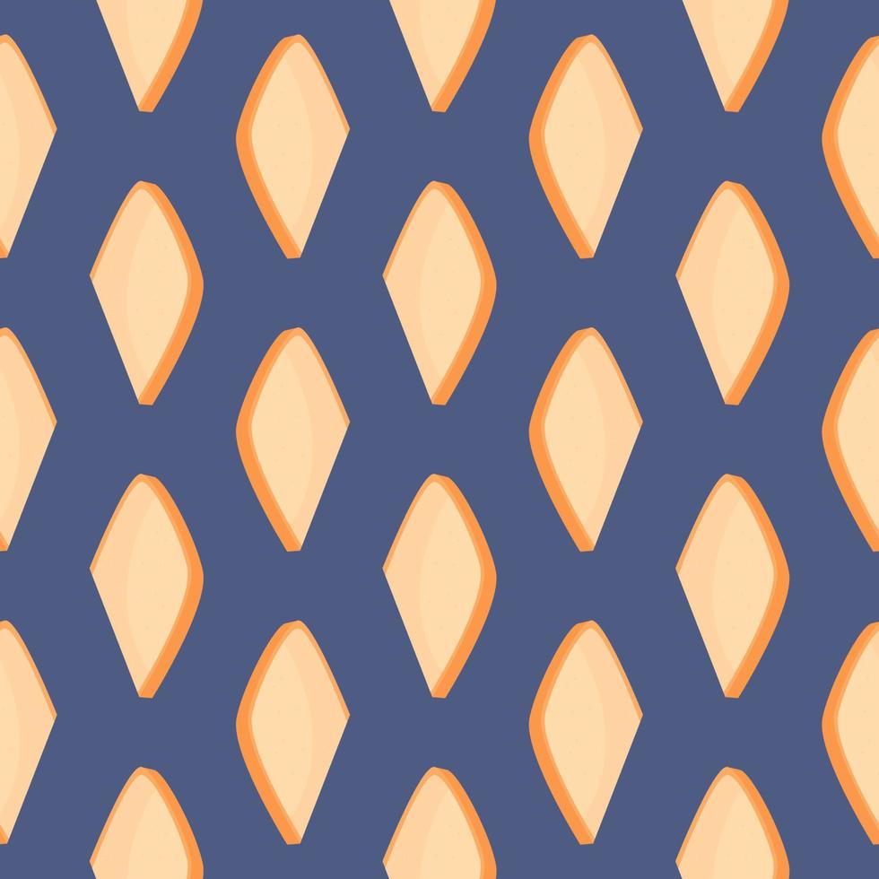 Slice of bread , seamless pattern on a dark blue background. vector