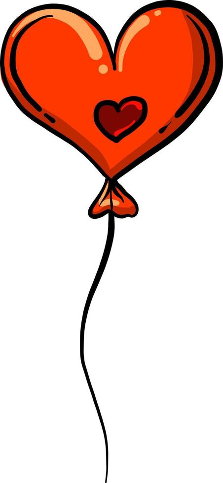 Balloon heart, illustration, vector on white background