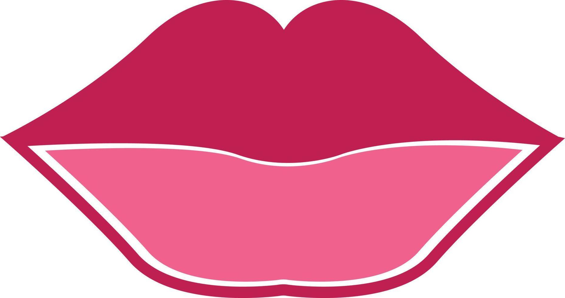 Pink lips, illustration, vector on white background.