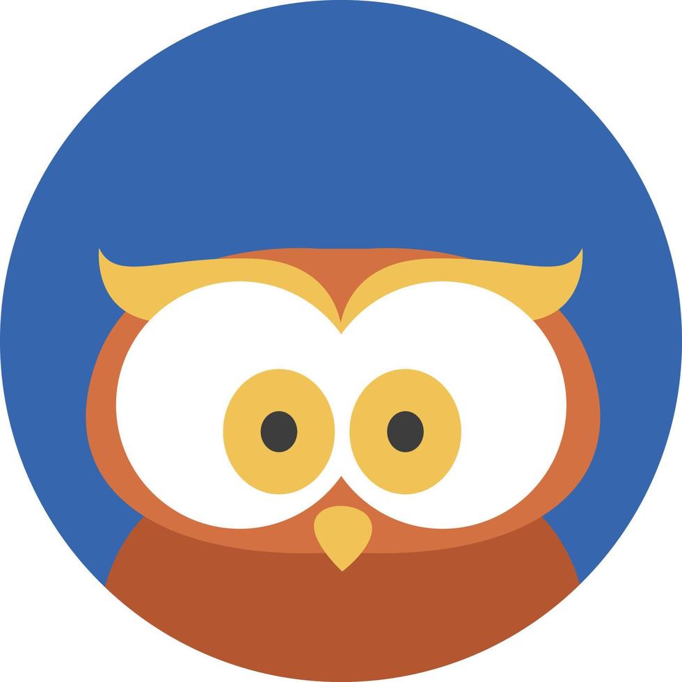Brown owl, illustration, vector on a white background.