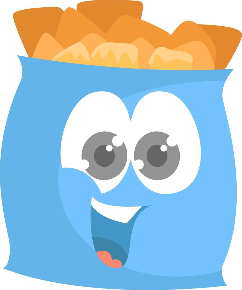 Bag of chips, illustration, vector on white background.
