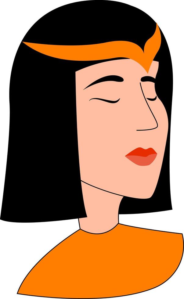 Egyptian girl, illustration, vector on white background.