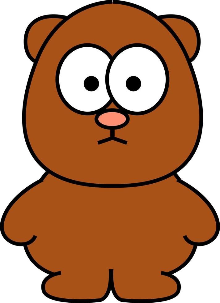 Brown bear, illustration, on a white background. vector