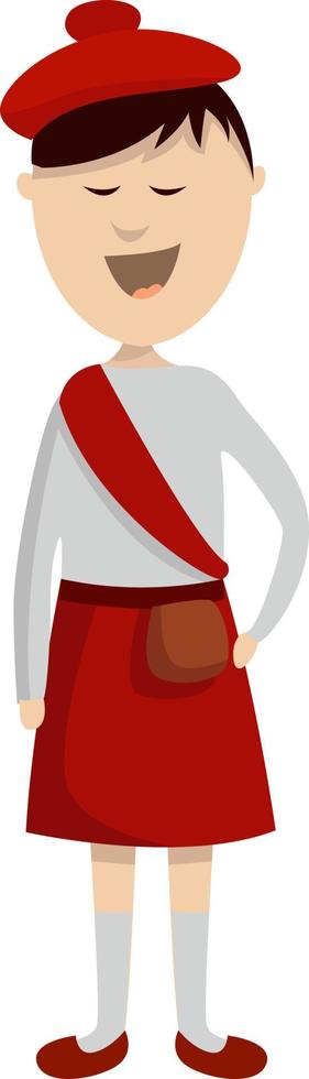Scottish man, illustration, vector on white background