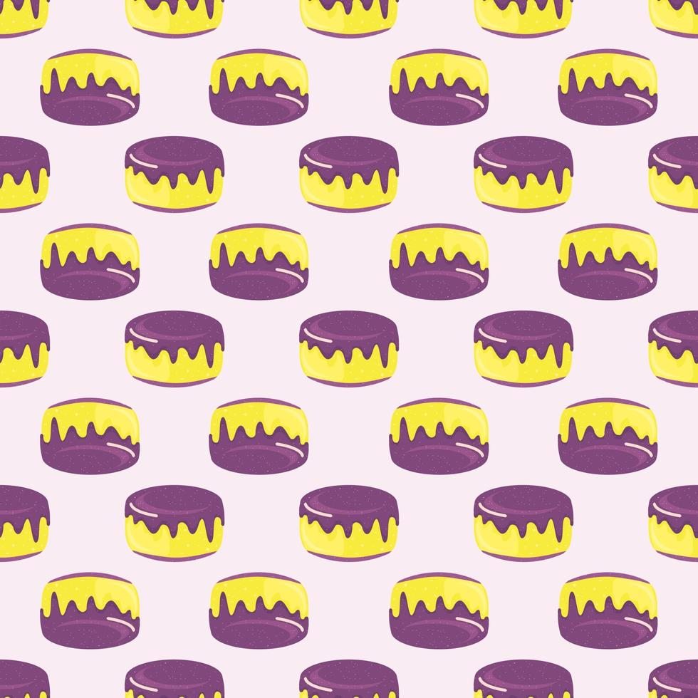 Cakes pattern, illustration, vector on white background