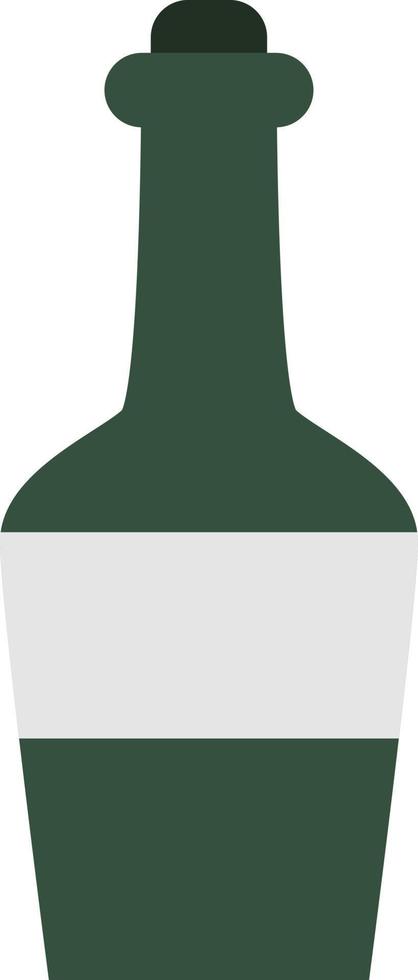 Green eggnog bottle, illustration, on a white background. vector