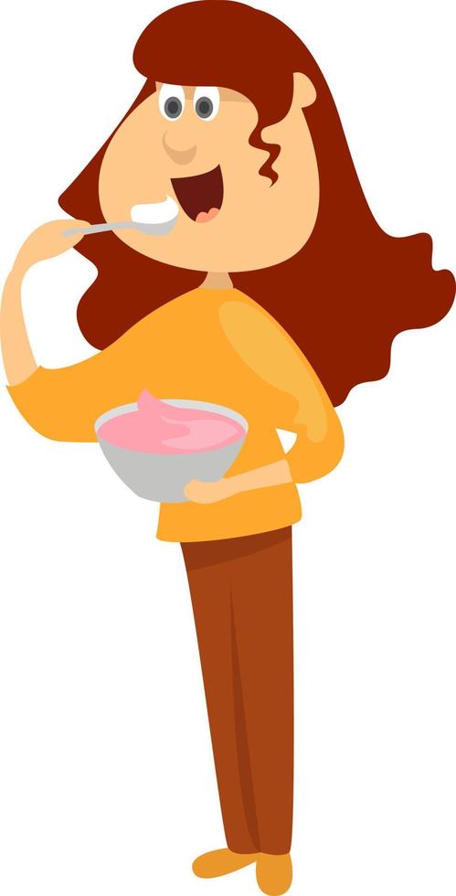 Fruit yogurt, illustration, vector on white background